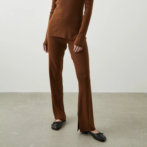 Rails Jules Ribbed Cotton Silk Pull-on Pants NWOT Size Medium Organic Neutral - Picture 1 of 11